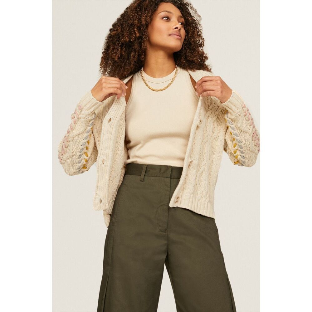 Michael Stars Hadley Cardigan Pastel‎ Cream Size Small